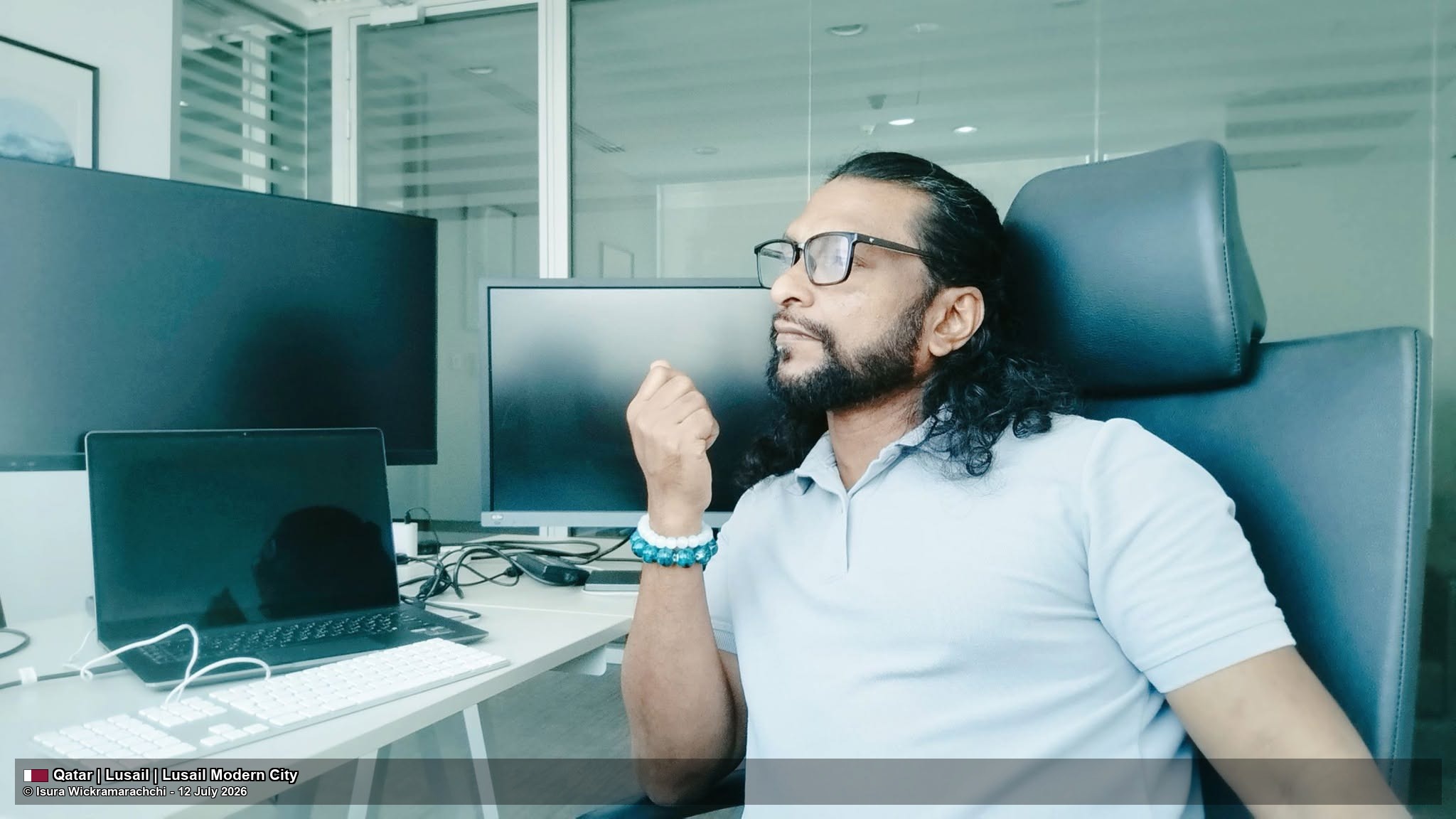In free time at the office
