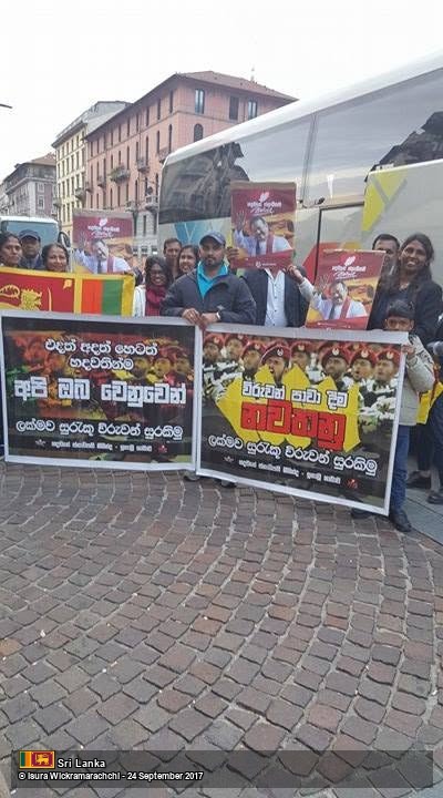 Peaceful Demonstration in Italy in Support of Sri Lankan War Veterans