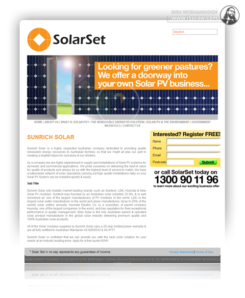 Sunset Solar Company Website