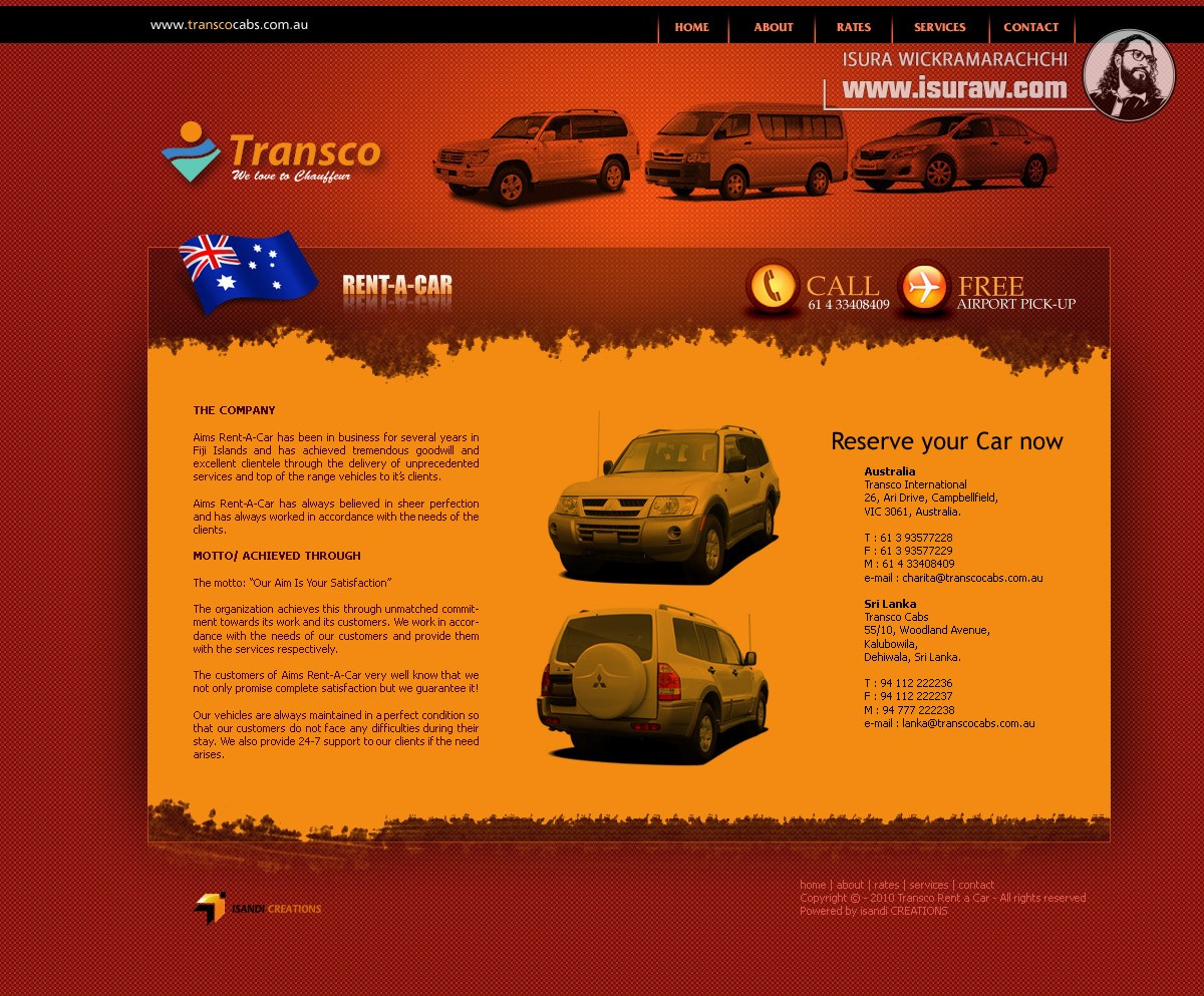 Transco Car Rentals Website